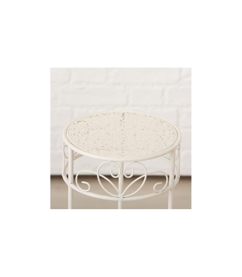 Wadiga Set De 3 Supports Pots Plantes En Métal Blanc