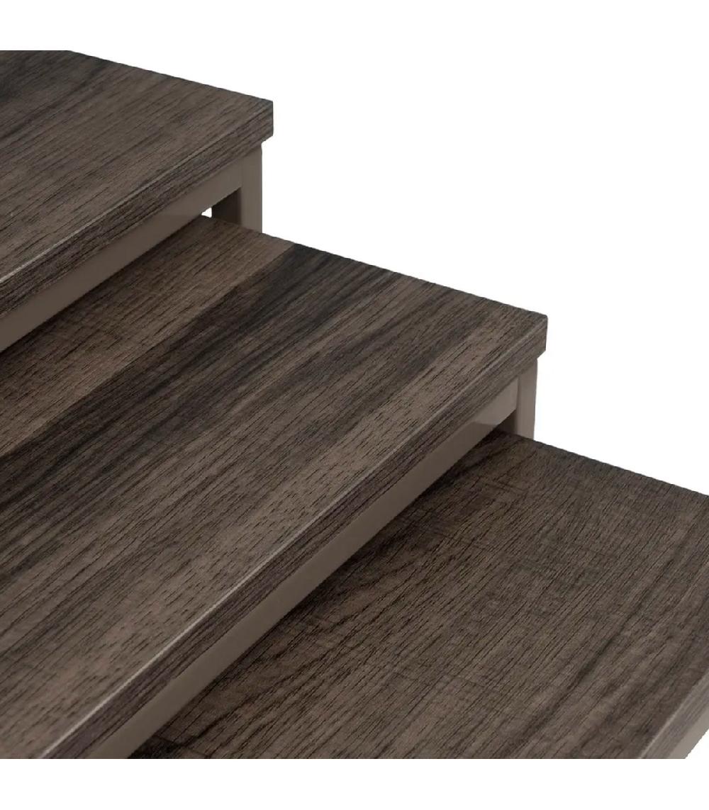 Wadiga Set De 3 Tables Basses Gigognes Bois Et Métal Gris 40x40x42cm