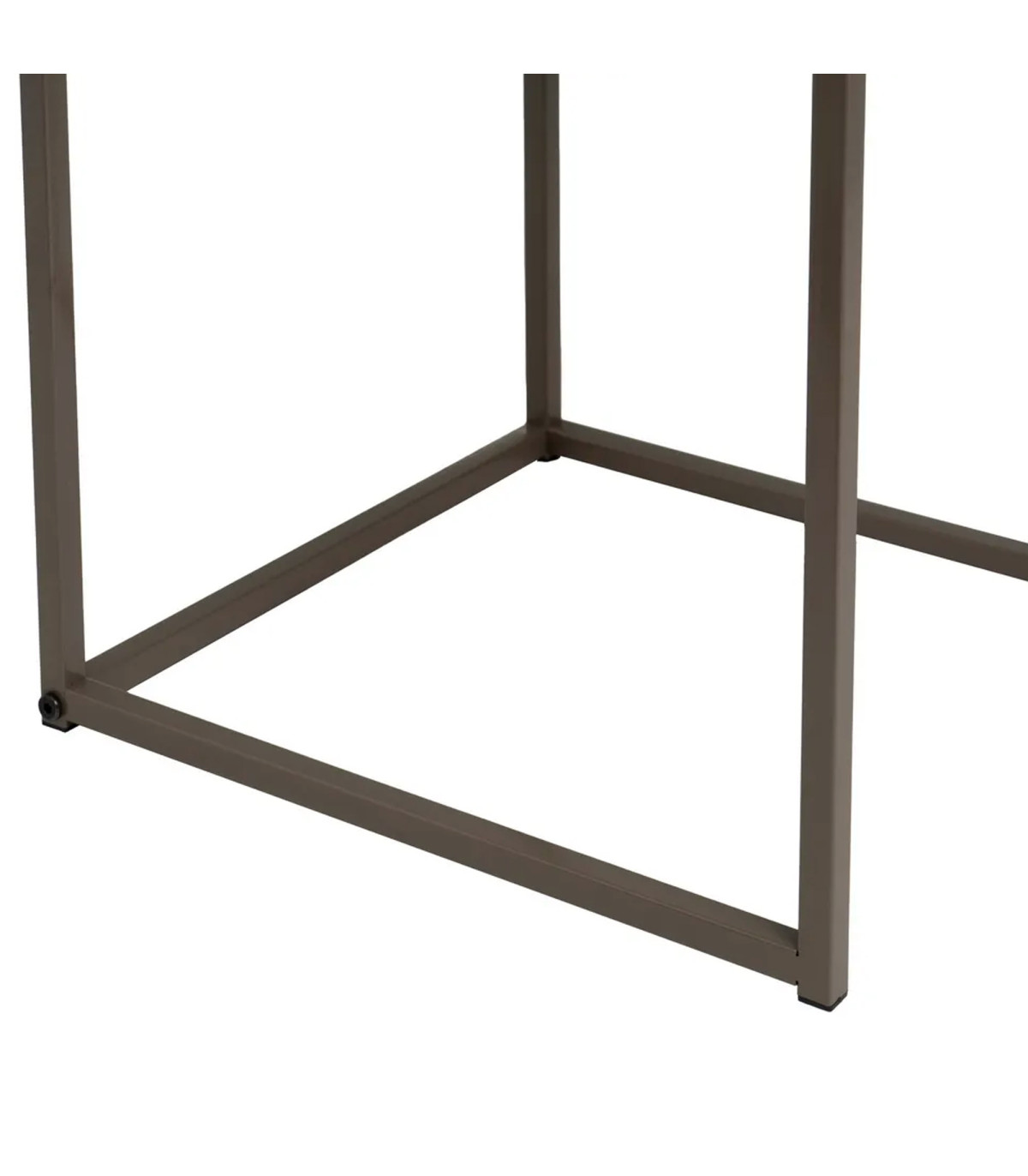 Wadiga Set De 3 Tables Basses Gigognes Bois Et Métal Gris 40x40x42cm