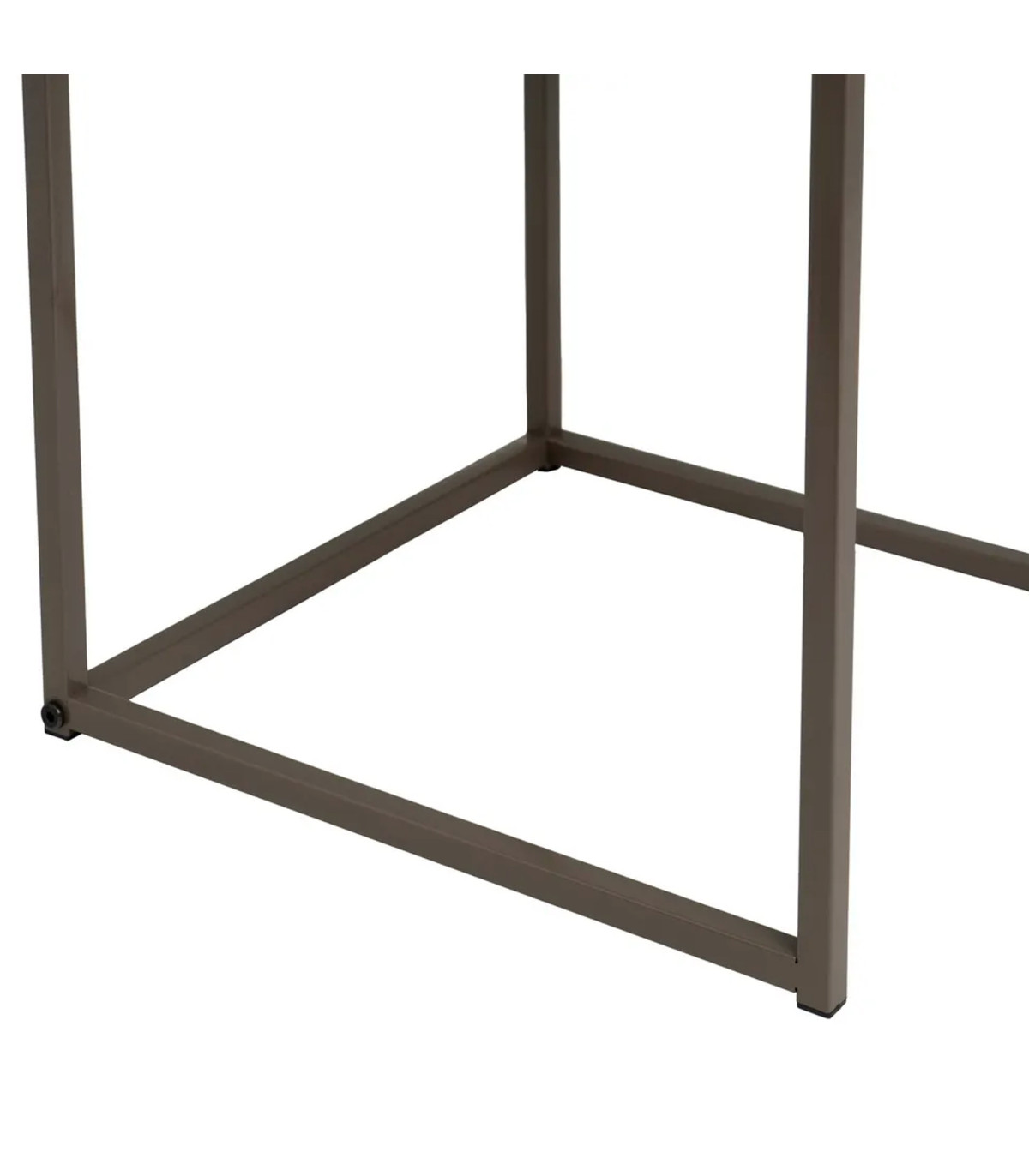Wadiga Set De 3 Tables Basses Gigognes Couleur Bois Naturel Et Métal Gris 40x40x42cm