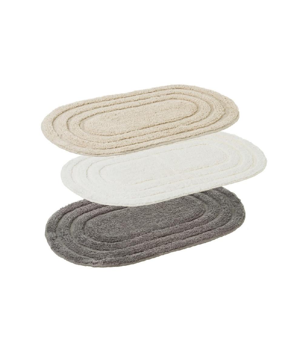 wadiga Set de 3 Tapis de Bain Coton Ovales - Longueur 63cm