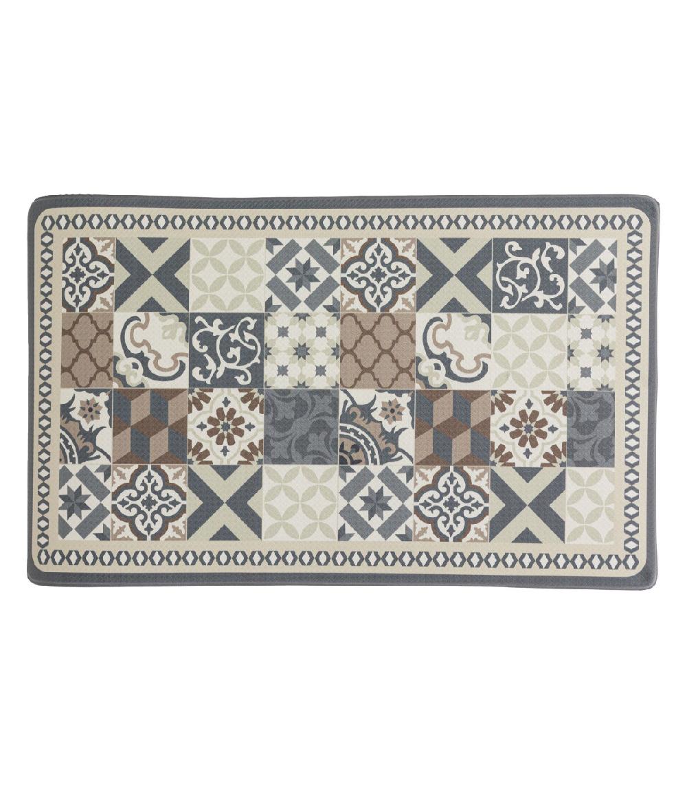 Wadiga Set De 3 Tapis De Cuisine Ergonomiques Carreaux De Ciment - 45x75cm