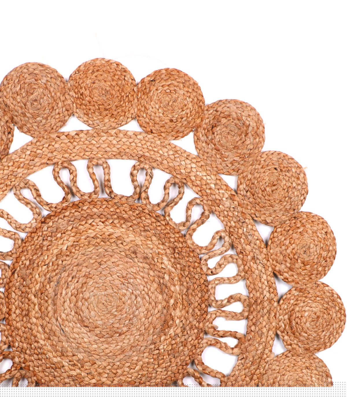 Wadiga Set De 3 Tapis Ronds Tressés En Jute - Diamètre 90cm