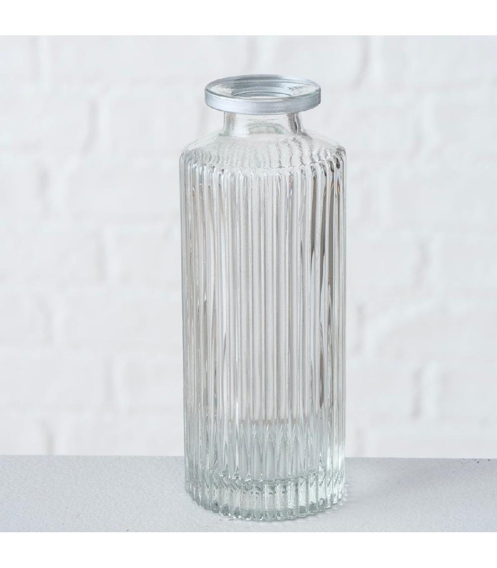 Wadiga Set De 3 Vases Soliflores En Verre Taillé Transparent 5x5x13cm