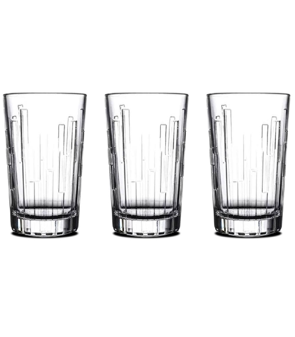 wadiga Set de 3 verres à eau en verre transparent 33cl