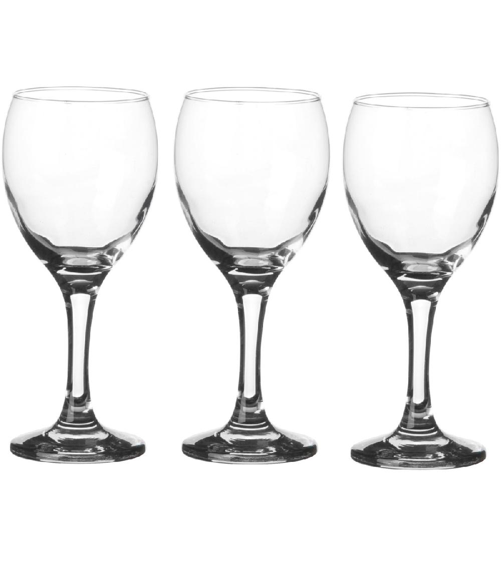 wadiga Set de 3 verres à eau sur pieds en verre transparent 24 5cl
