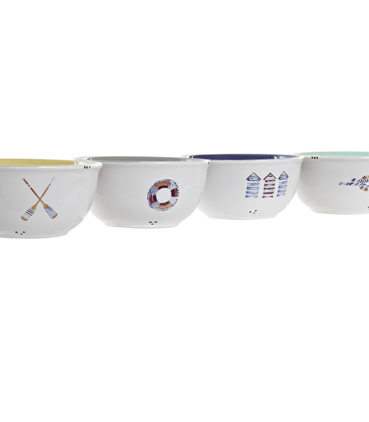 Wadiga Set De 4 Bols Céramique Bord De Mer 14x14x6.5cm