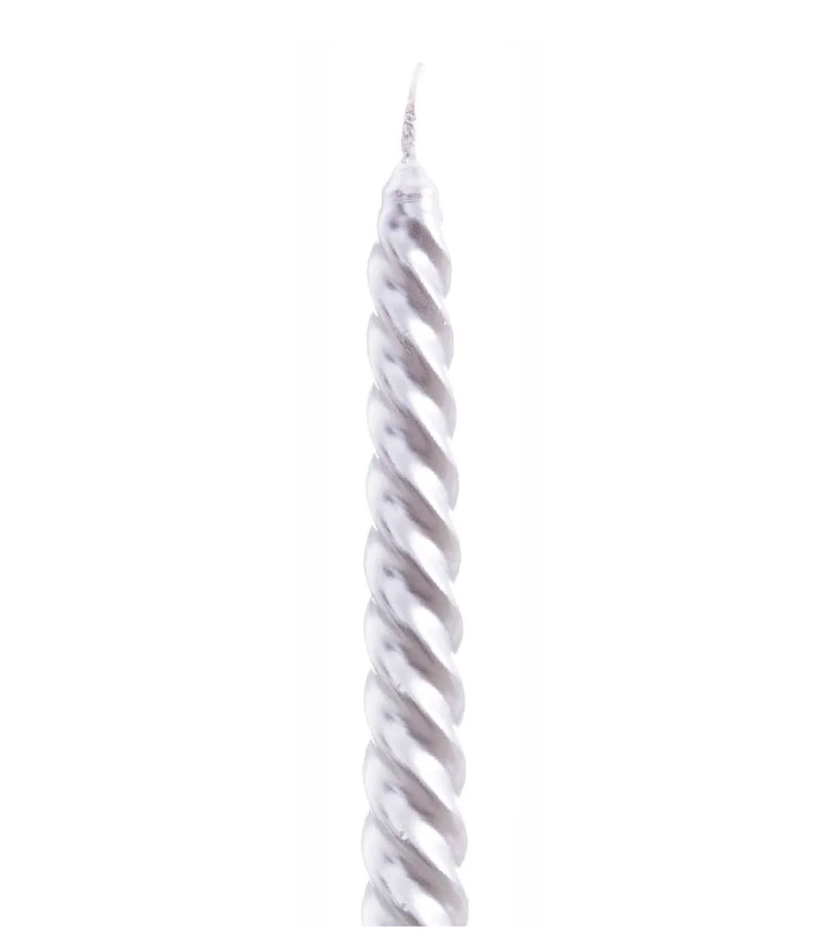 Wadiga Set De 4 Bougies De Noël Torsadées Argentées - 20cm