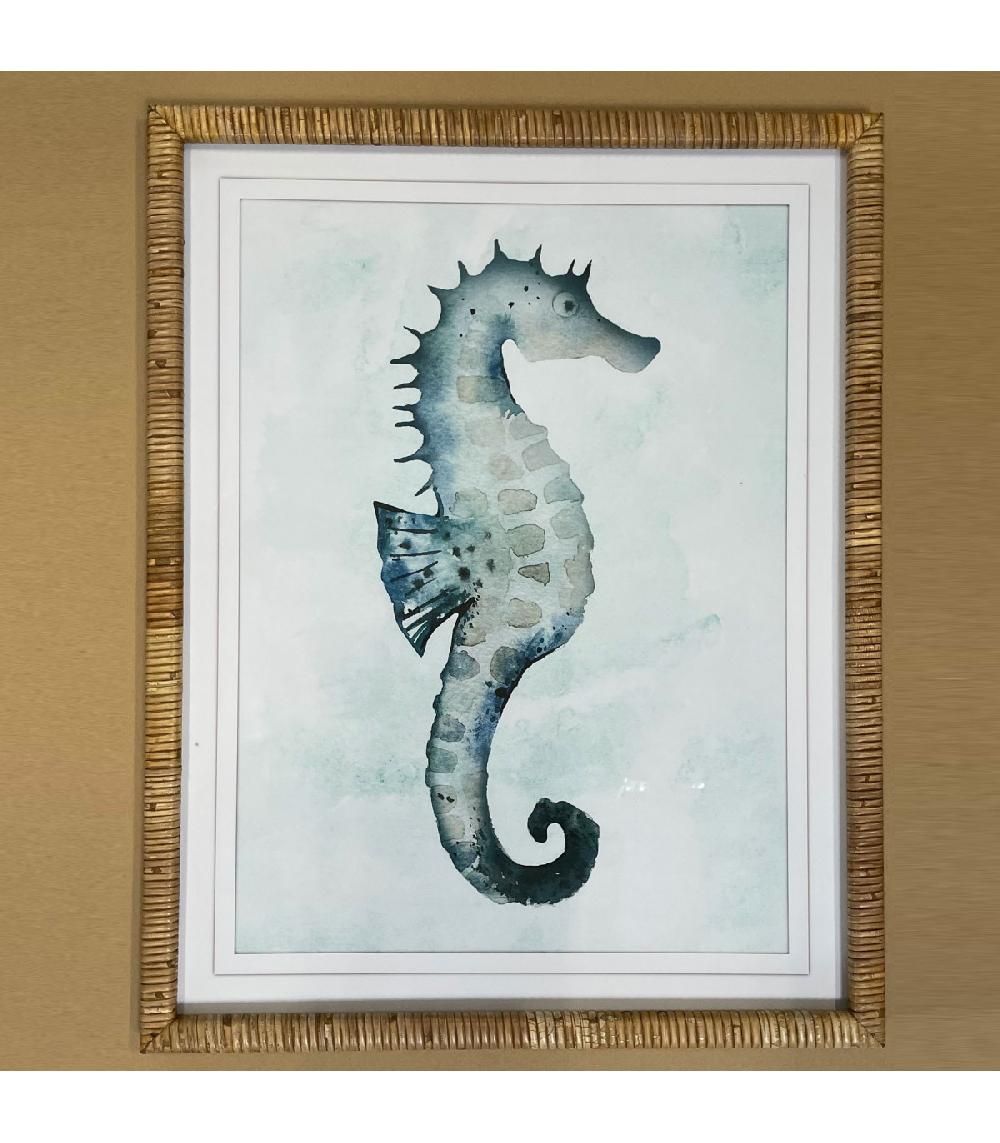 Wadiga Set De 4 Cadres Décoratifs Poissons Et Crustacés 55x2.5x70cm