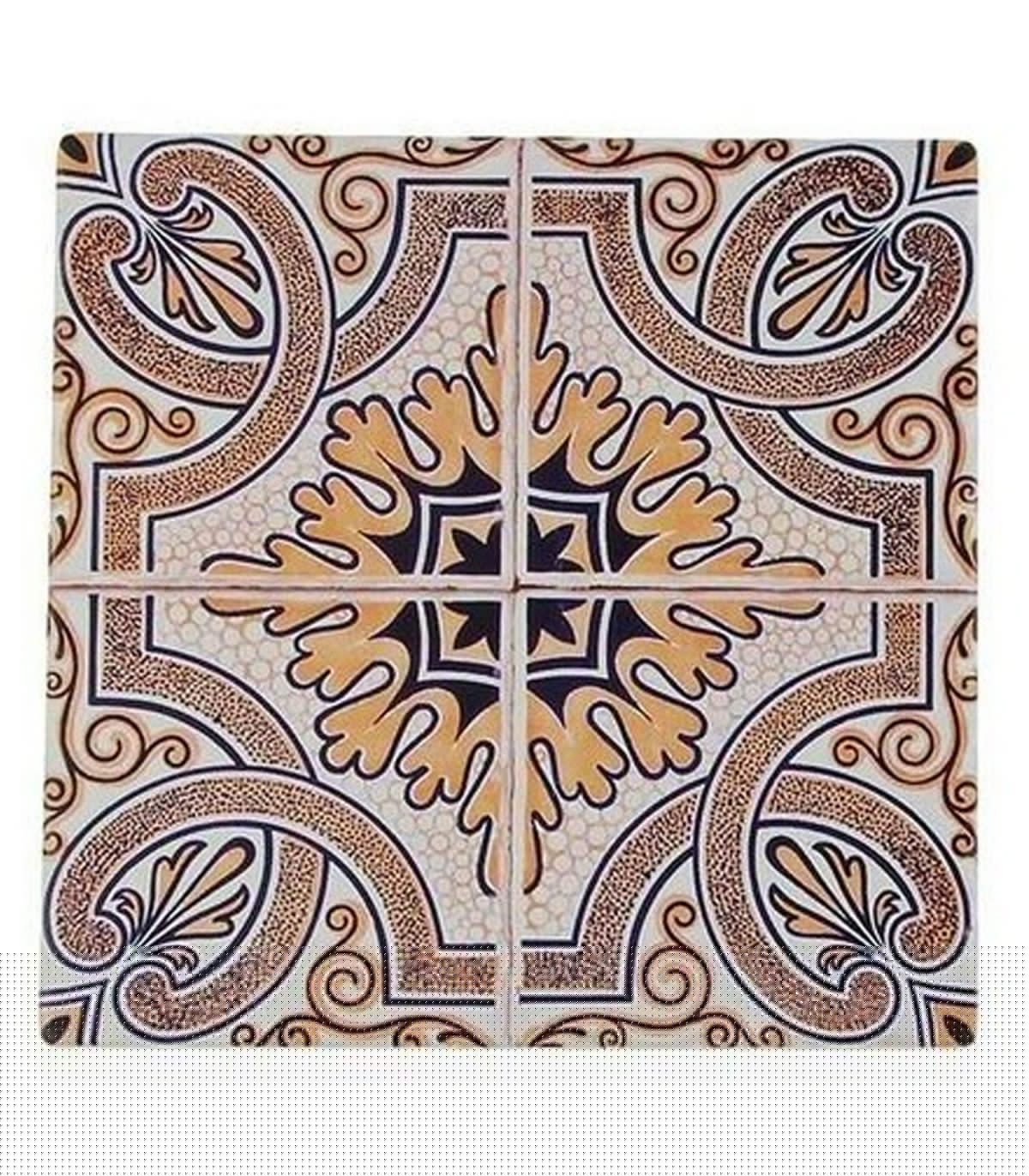 Wadiga Set De 4 Dessous De Plat En Liège Et Ciment Façon Carreaux 20x20x0.5cm