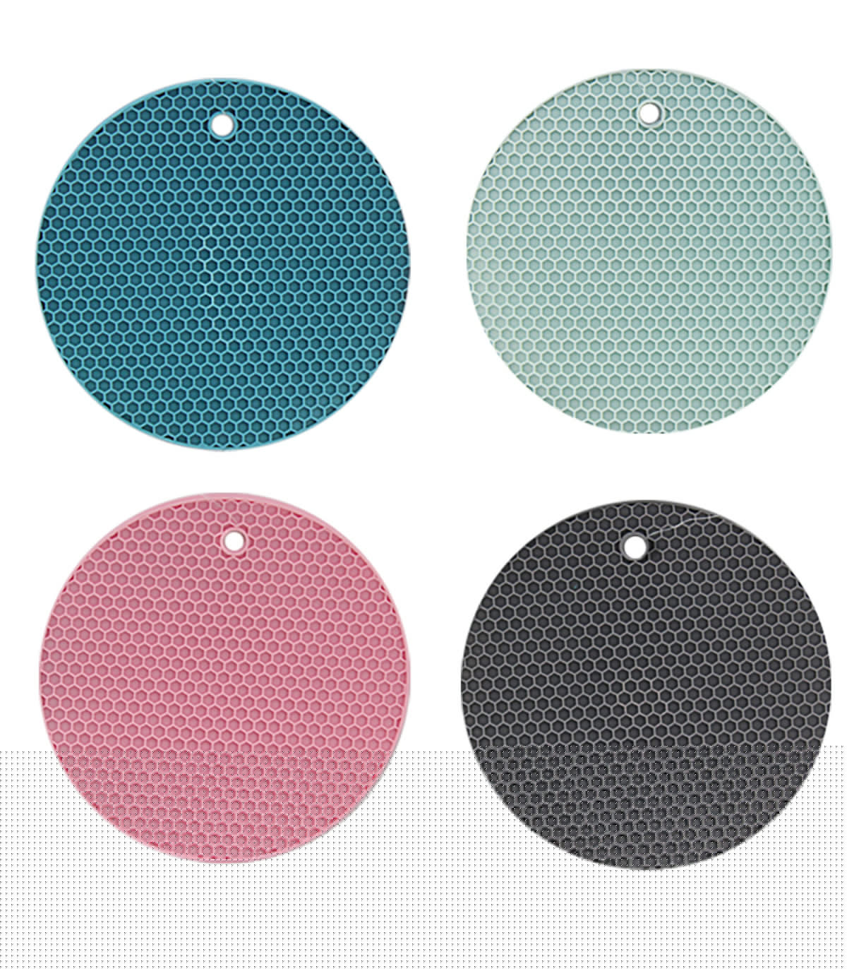 wadiga Set de 4 dessous de plat en silicone ronds 18cm