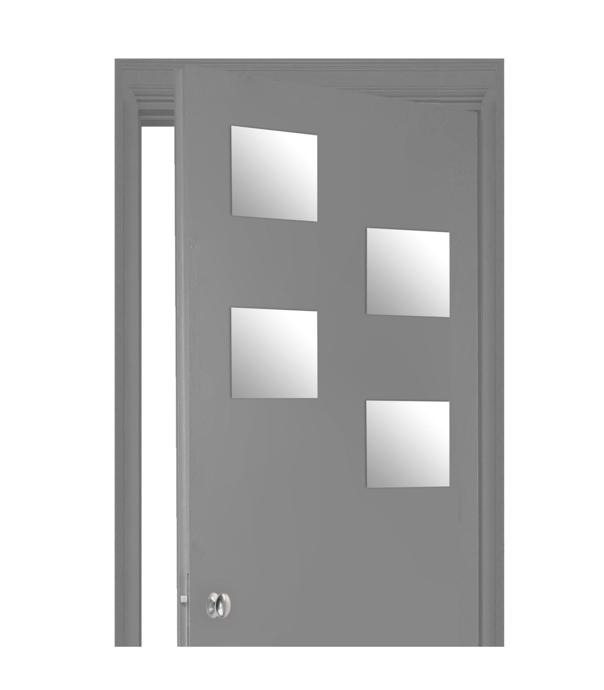Wadiga Set De 4 Miroirs Carrés Adhésifs - 20x20x0.1cm