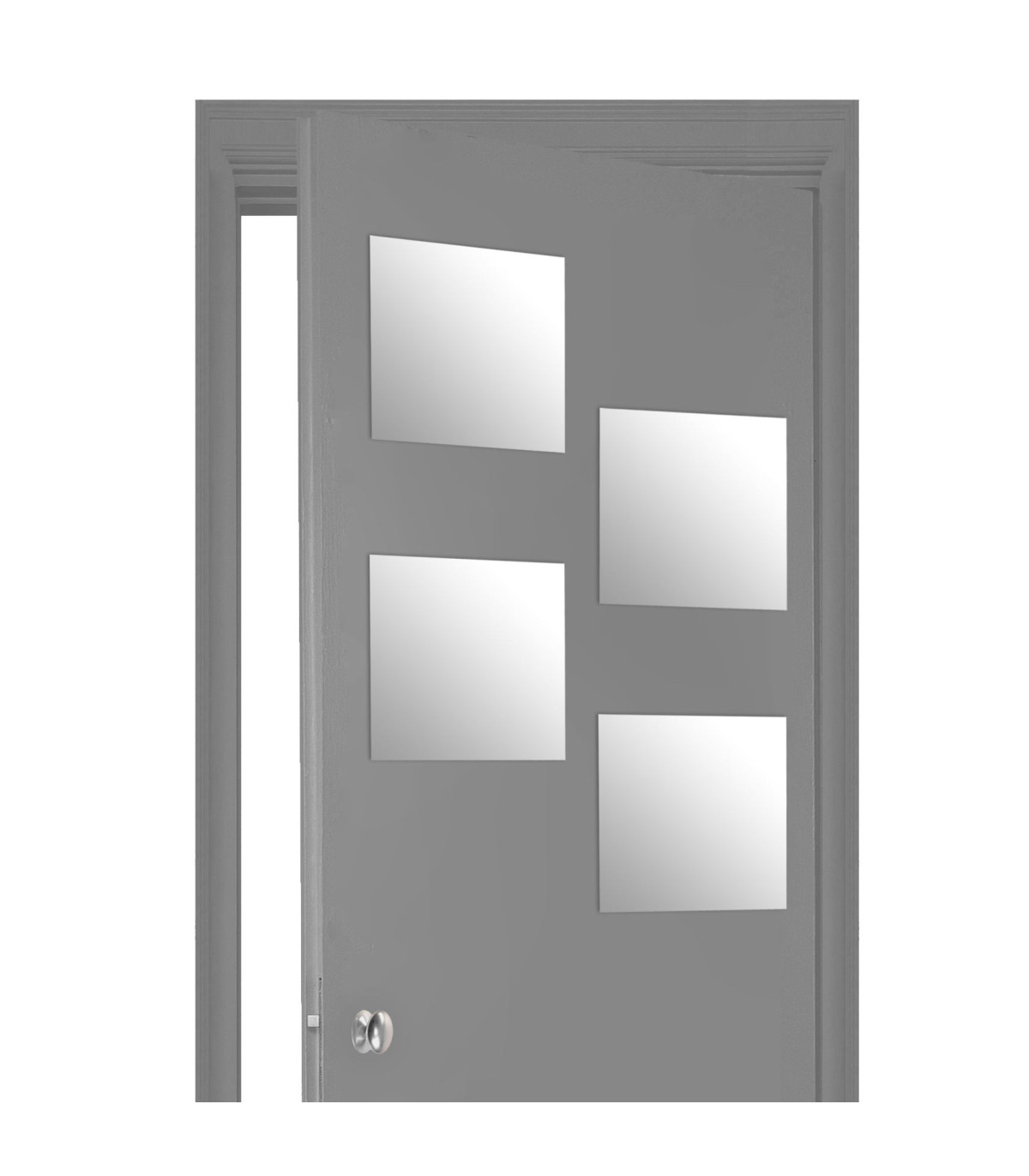 Wadiga Set De 4 Miroirs Carrés Adhésifs - 30x30x0.1cm