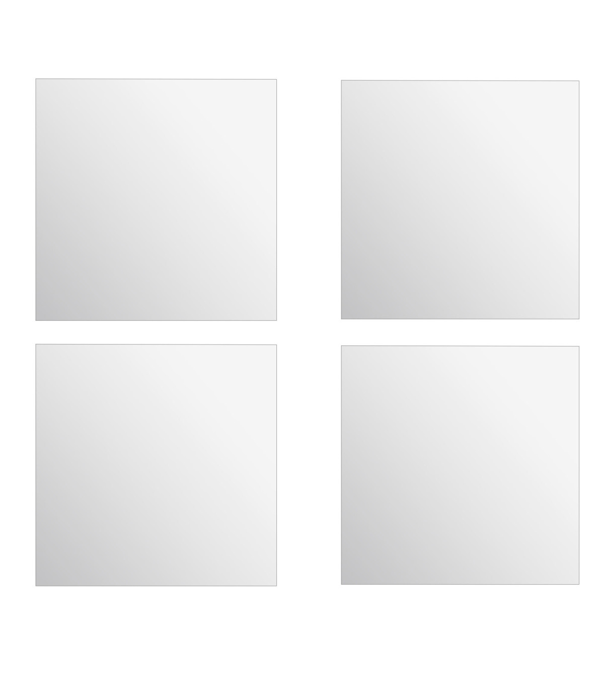 wadiga Set de 4 miroirs carrés adhésifs - 30x30x0.1cm