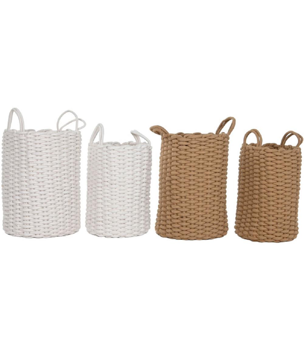 Wadiga Set De 4 Paniers De Rangement En Corde 30x30x43cm