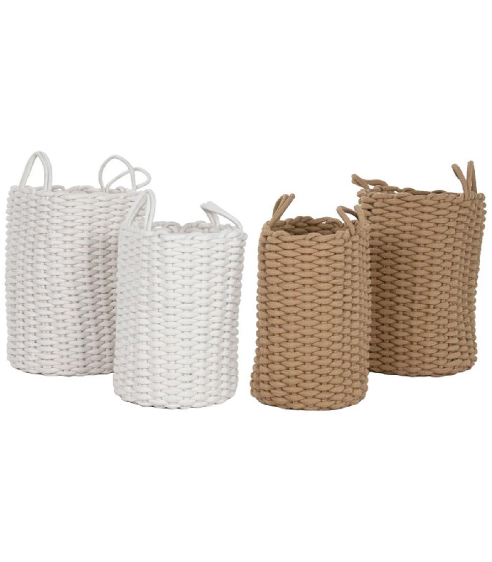 wadiga Set de 4 paniers de rangement en corde 30x30x43cm