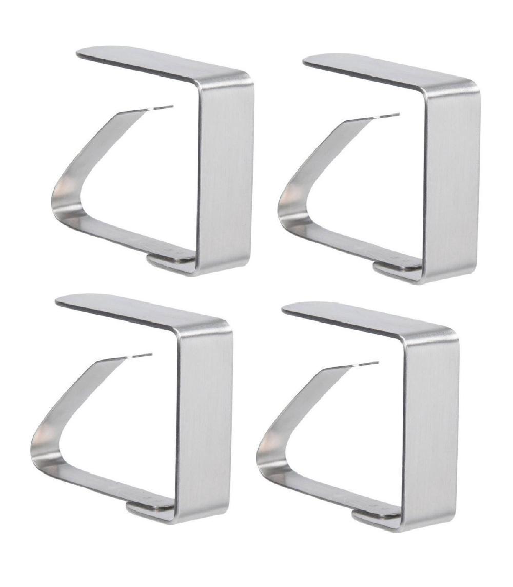 wadiga Set de 4 pinces à nappes en acier inoxydable 4x2x5cm