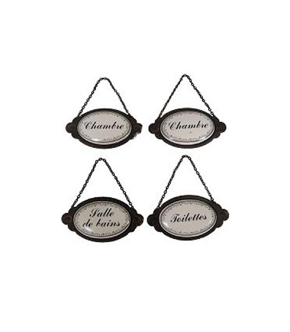 wadiga Set de 4 Plaques de Porte Décoratives Toilettes Chambre Salle de Bain