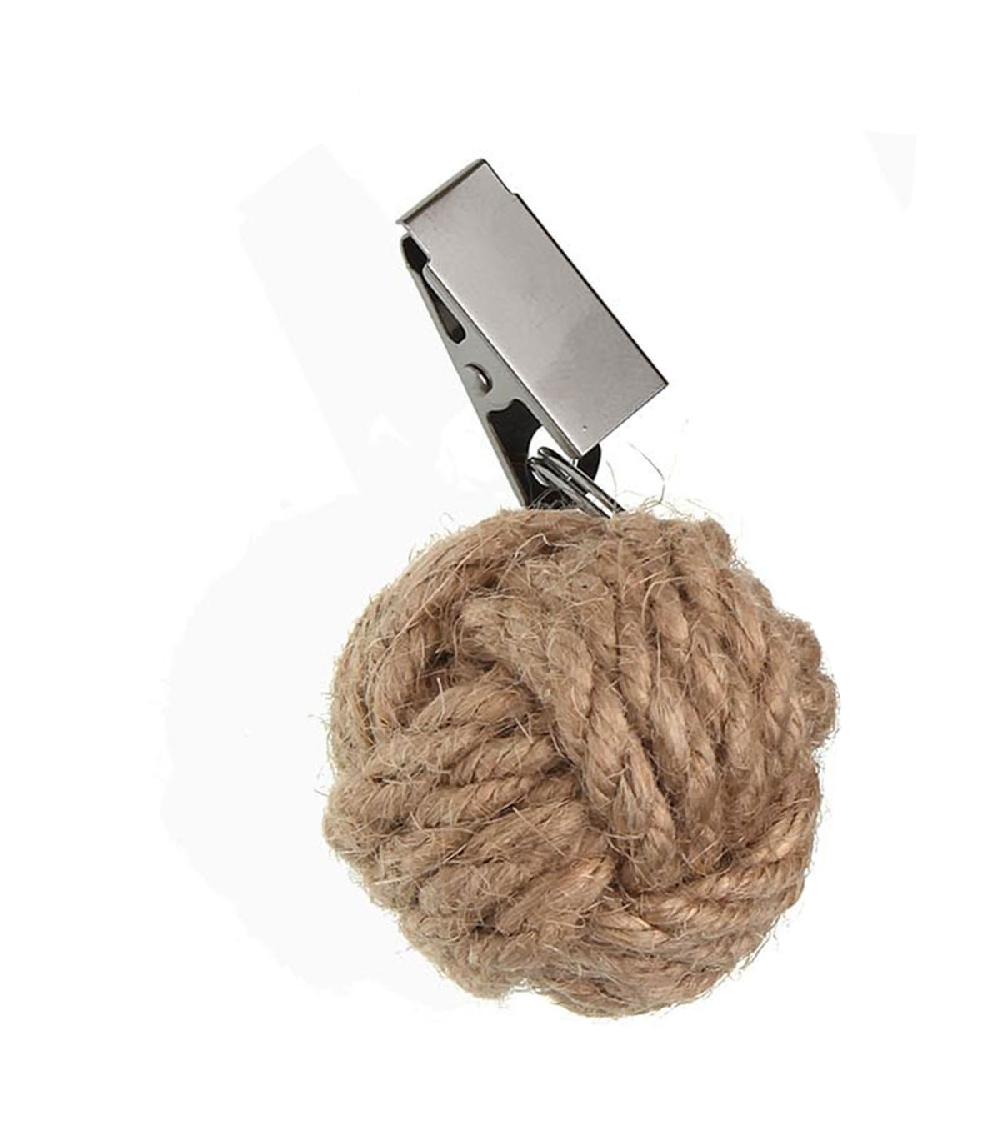 Wadiga Set De 4 Poids De Nappe Noeuds Corde Jute 3.8x3.8x3.8cm