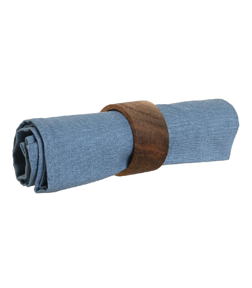 Wadiga Set De 4 Ronds De Serviette En Bois D'acacia 5.5x5.5x3cm