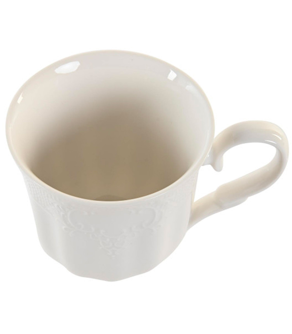 Wadiga Set De 4 Tasses En Porcelaine Blanche Et Support Bambou 350ml