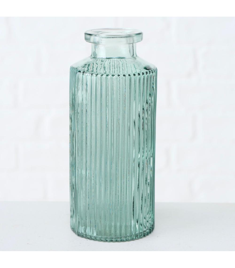 Wadiga Set De 4 Vases Soliflores En Verre Vert 6x6x13.8cm