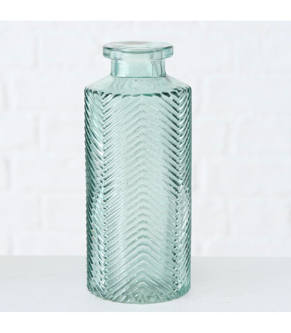 Wadiga Set De 4 Vases Soliflores En Verre Vert 6x6x13.8cm