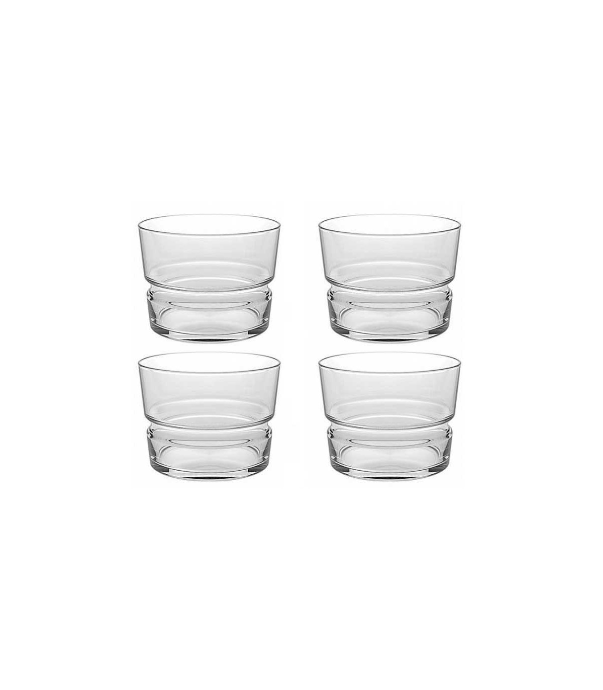 wadiga Set de 4 Verres à Eau en Verre Empilables - Chiquito