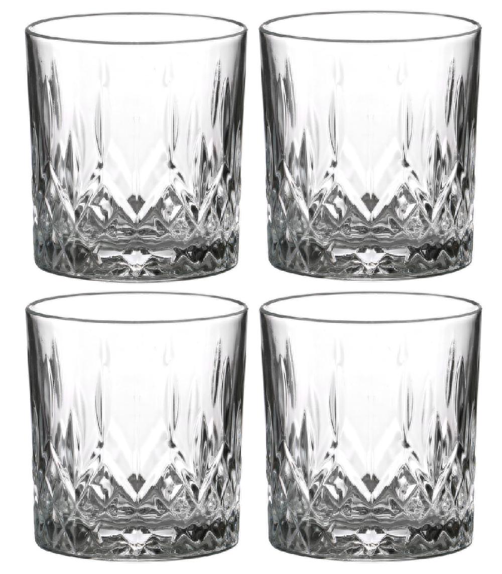 wadiga Set de 4 verres à whisky avec motifs embossés - 33cl