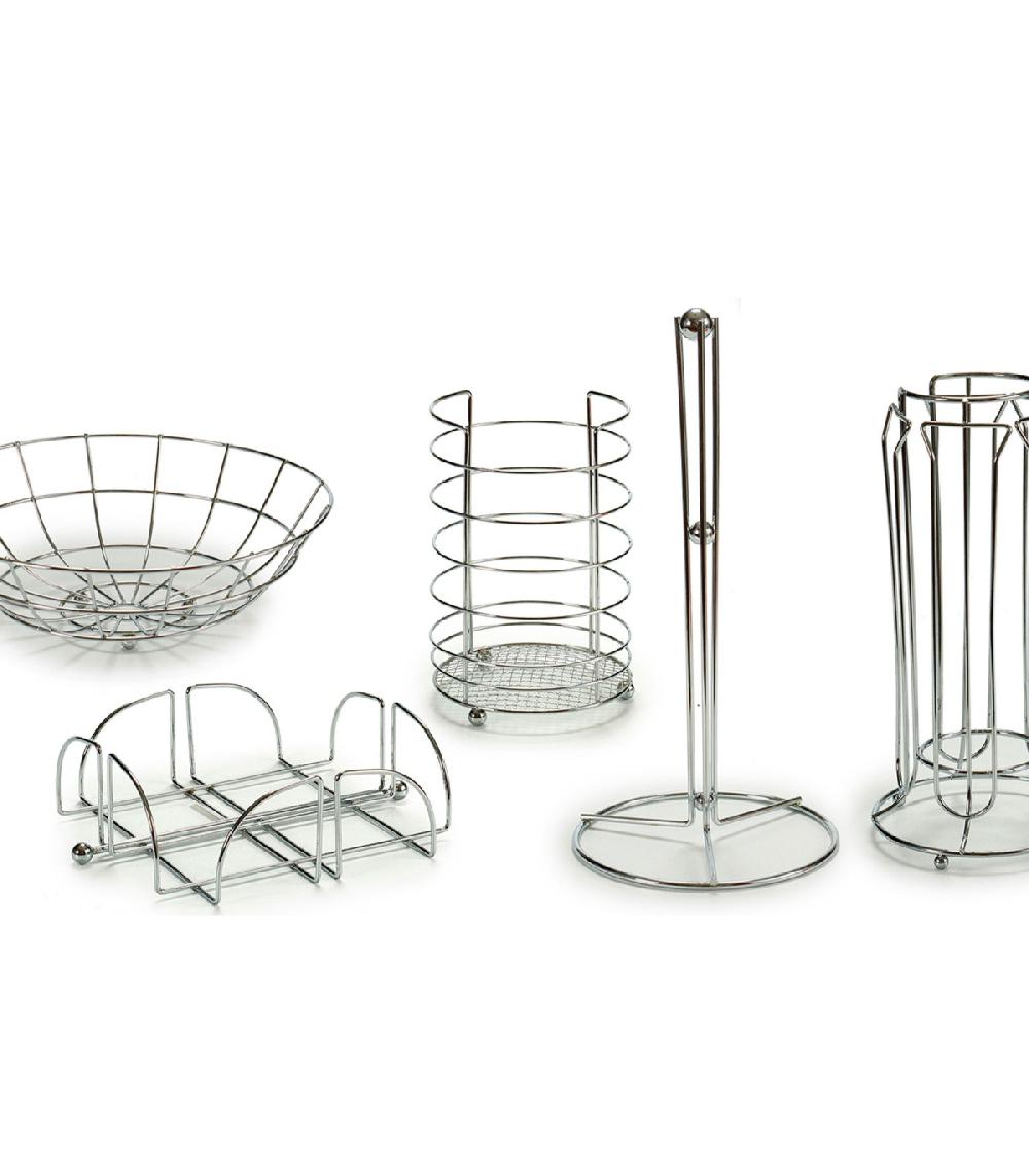 Wadiga Set De 5 Accessoires De Cuisine En Métal Chromé