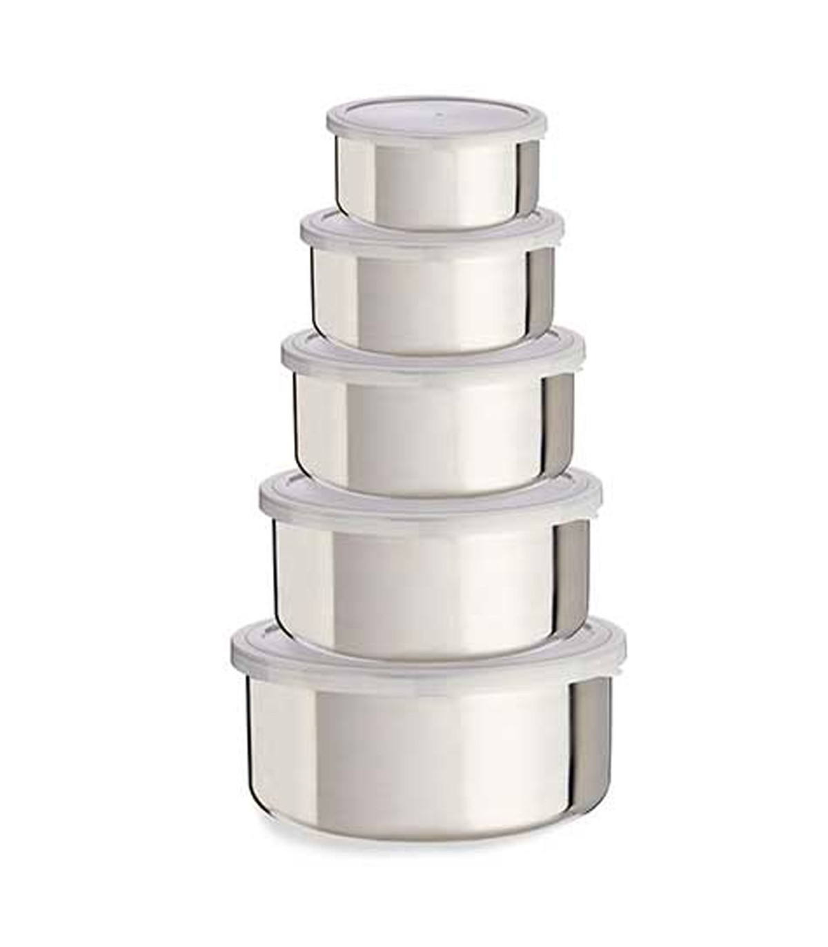 wadiga Set de 5 boîtes de conservation rondes en inox