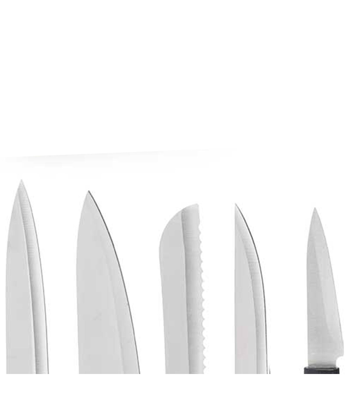 Wadiga Set De 5 Couteaux De Cuisine Et Bloc De Rangement Bambou 8.5x18.5x36cm