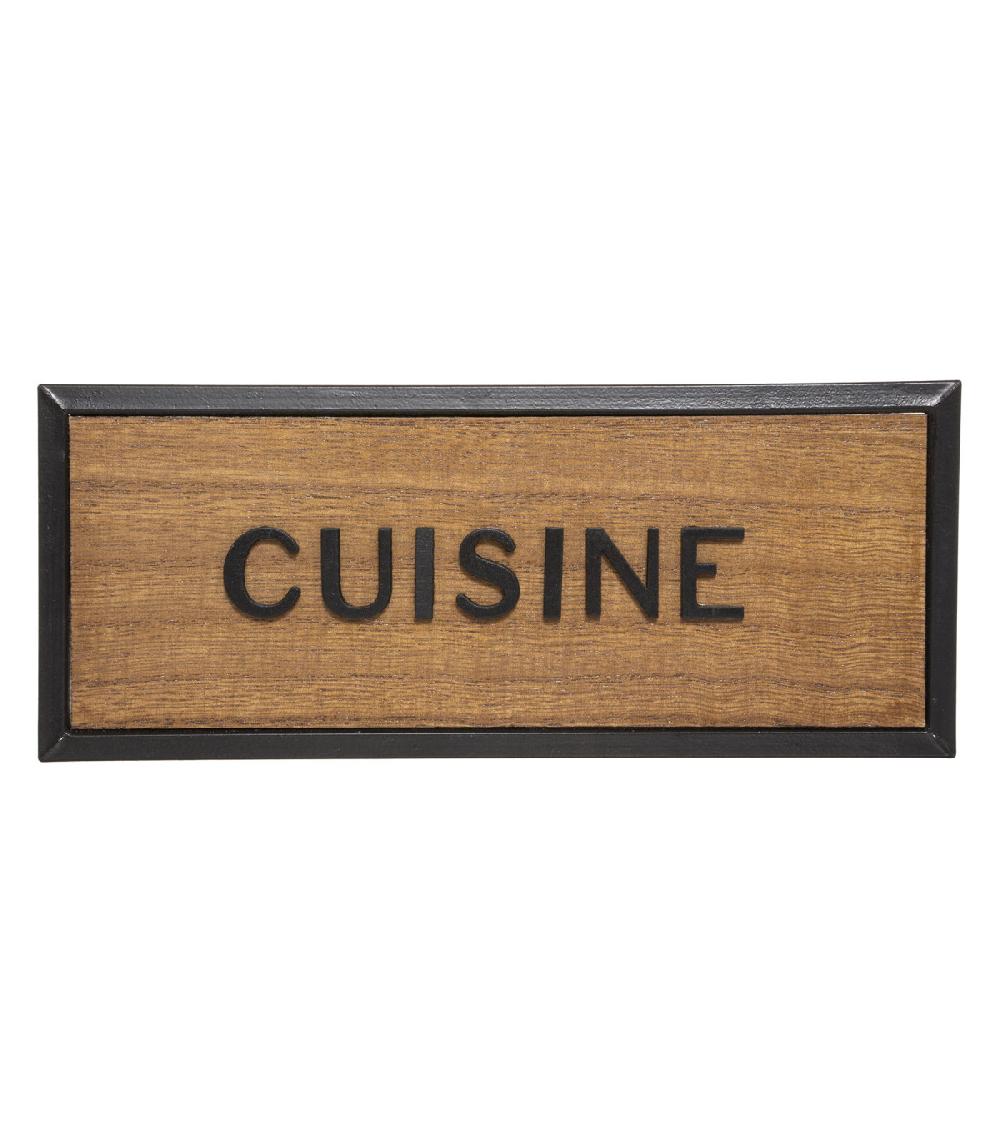 Wadiga Set De 5 Plaques De Porte Signalétiques En Bois Et Métal Noir