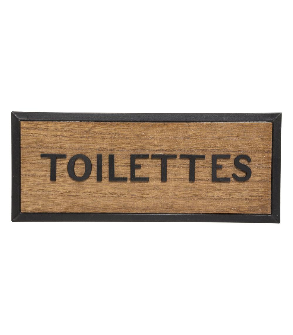 Wadiga Set De 5 Plaques De Porte Signalétiques En Bois Et Métal Noir