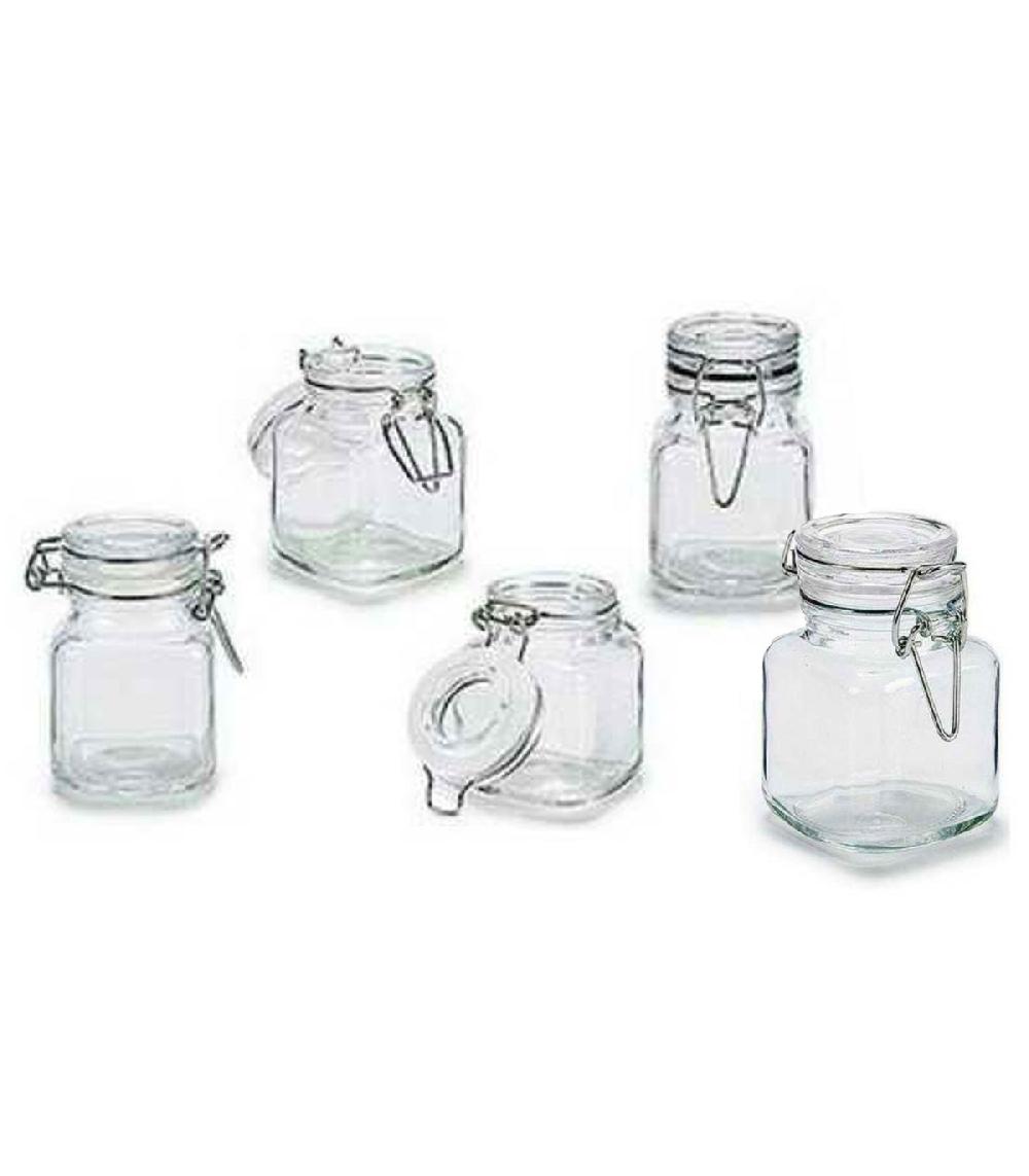 Wadiga Set De 5 Pots à épices En Verre Fermeture Clip