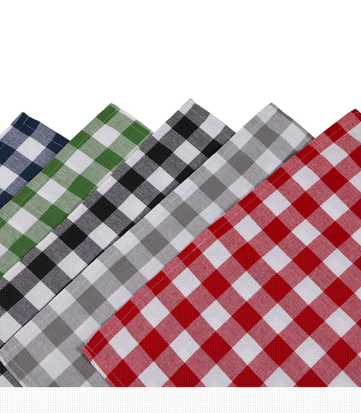 Wadiga Set De 5 Torchons à Carreaux 100% Coton 50x70cm