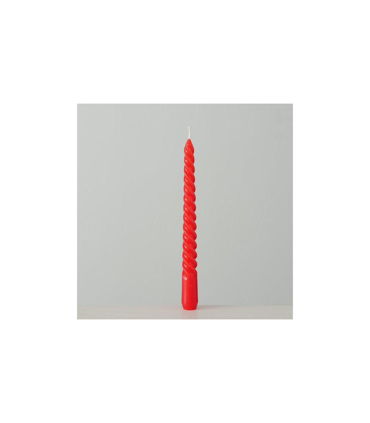 Wadiga Set De 6 Bougies Pour Chandelier Rouge Longues Torsadées - 2x2x20cm