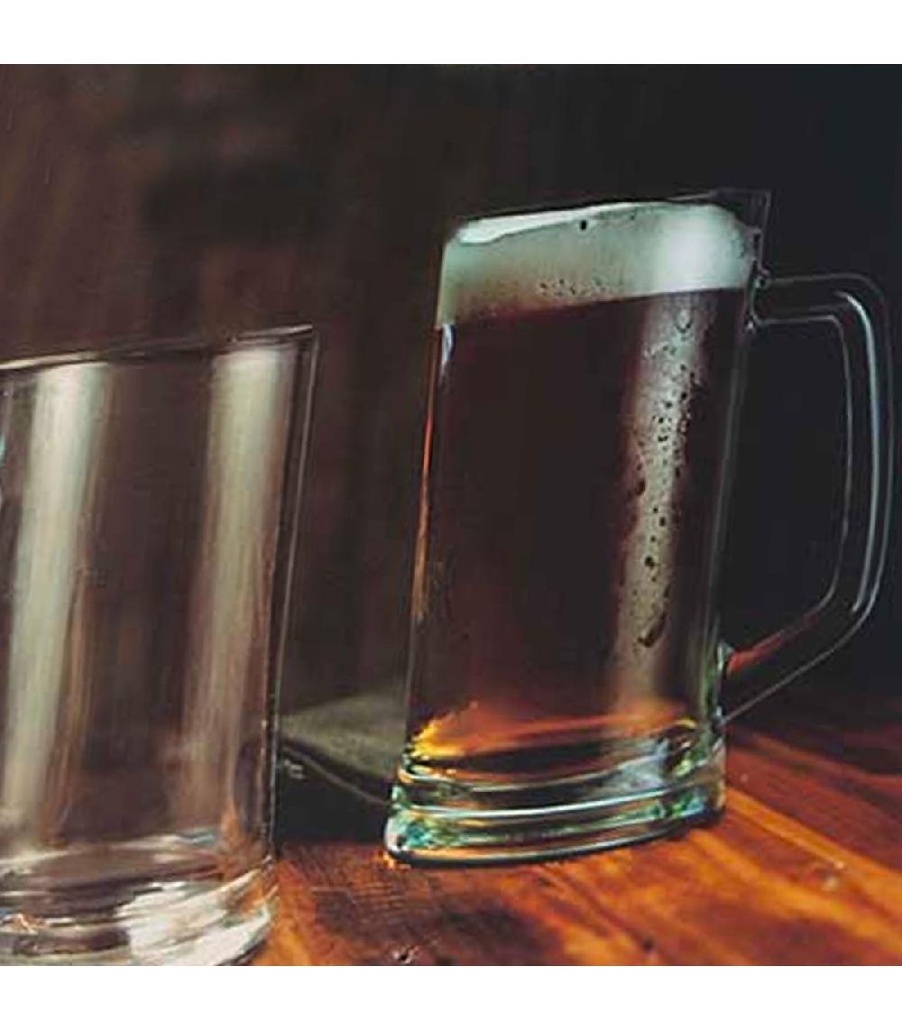 Wadiga Set De 6 Chopes à Bière En Verre Avec Poignées 380ml