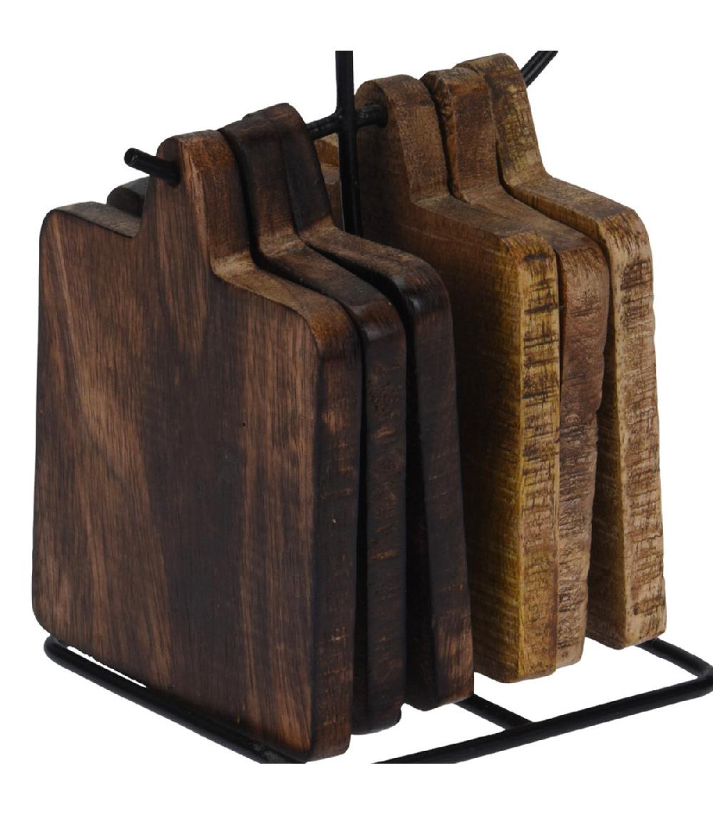 Wadiga Set De 6 Dessous De Verres En Bois De Mangue