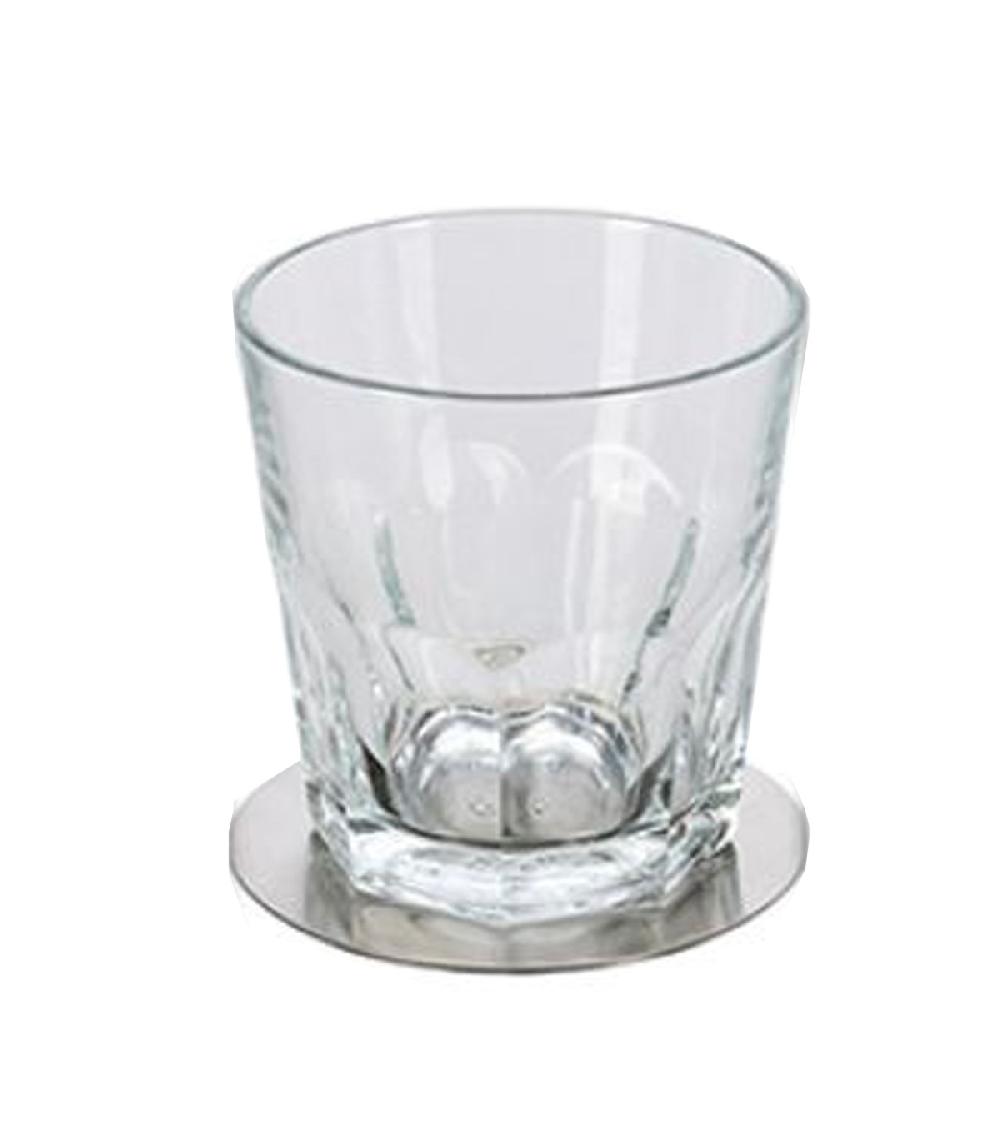 Wadiga Set De 6 Dessous De Verres Ronds En Acier Inoxydable Avec Support