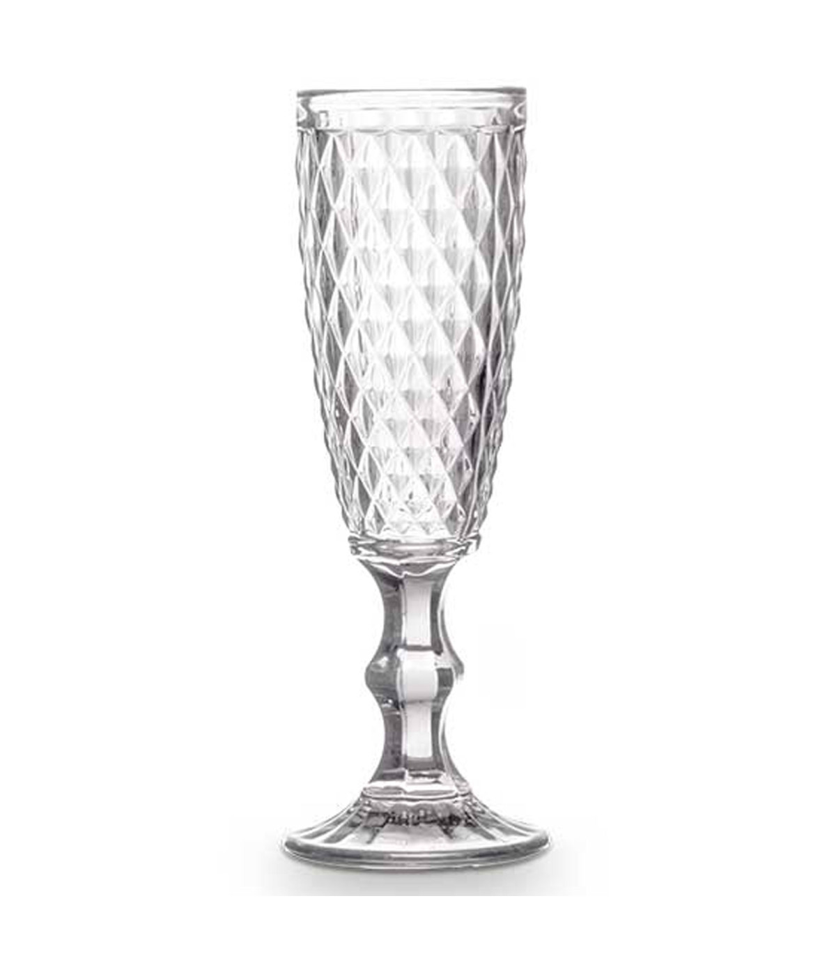 Wadiga Set De 6 Flûtes à Champagne En Verre Diamants 17cl