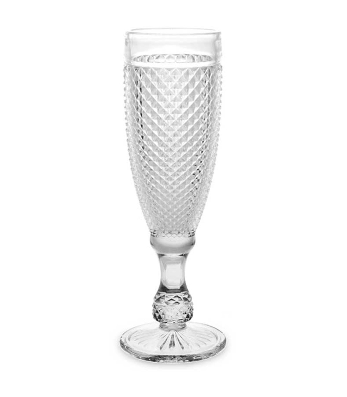 Wadiga Set De 6 Flûtes à Champagne En Verre Diamants 18.5cl