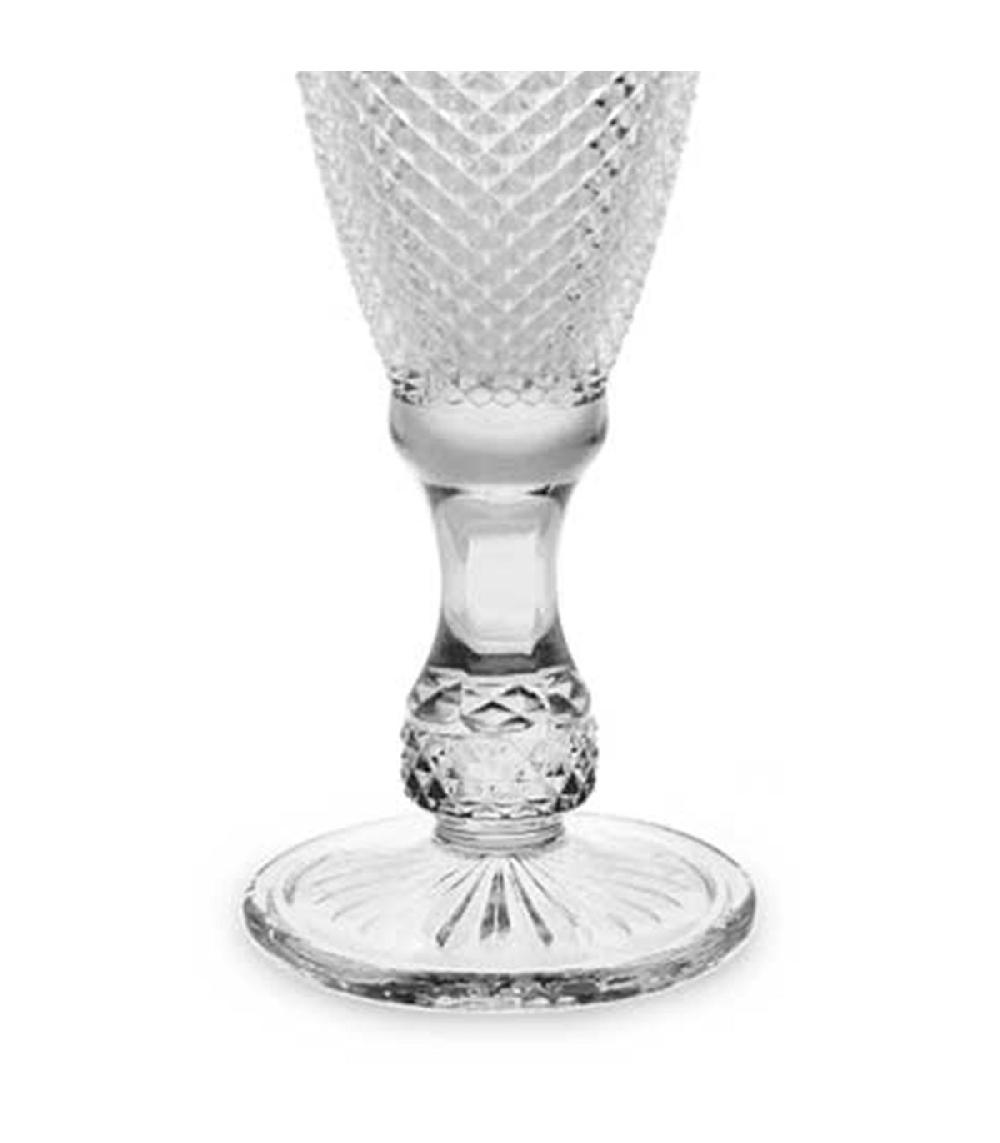 Wadiga Set De 6 Flûtes à Champagne En Verre Diamants 18.5cl