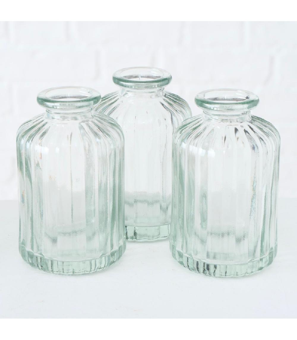 Wadiga Set De 6 Petits Vases Soliflores En Verre 6x6x10cm