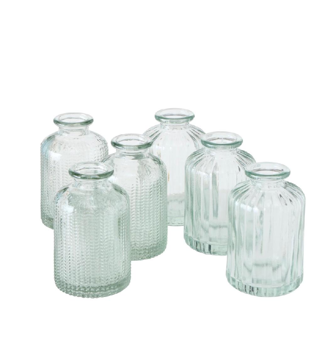 wadiga Set de 6 petits vases soliflores en verre 6x6x10cm