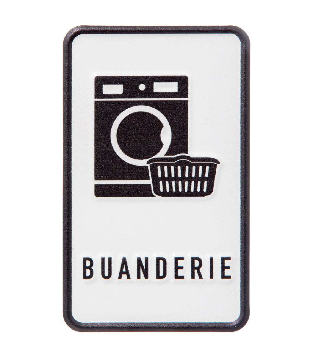 Wadiga Set De 6 Plaques De Porte Signalétiques En Métal Noir Et Blanc