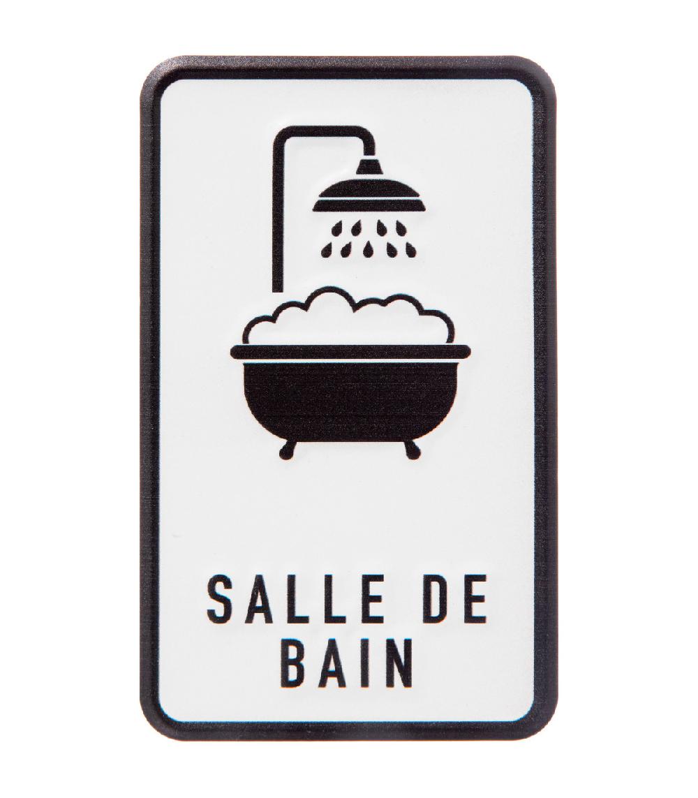 Wadiga Set De 6 Plaques De Porte Signalétiques En Métal Noir Et Blanc
