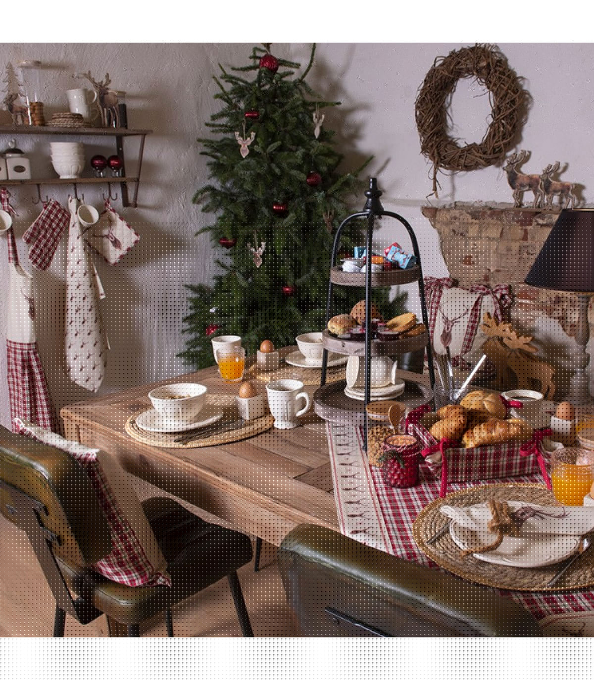 Wadiga Set De 6 Serviettes De Table 100% Coton Beige Cerf 40x40cm