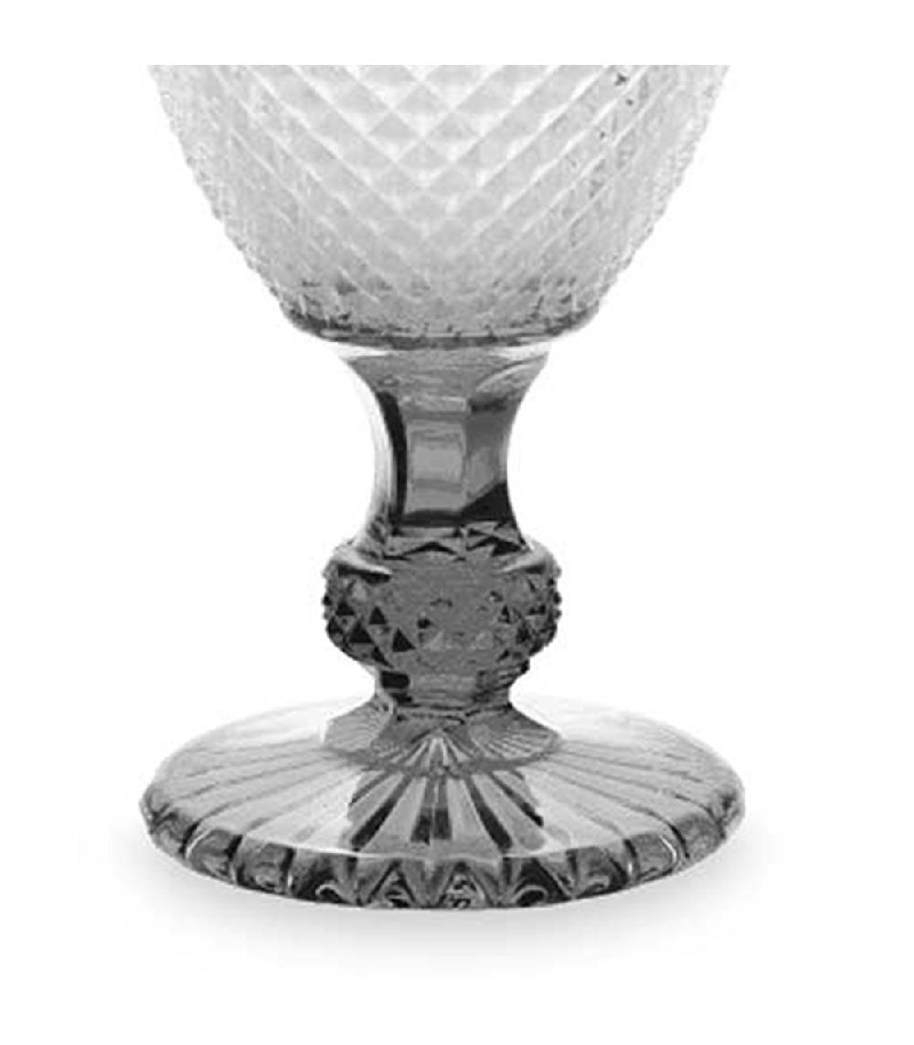Wadiga Set De 6 Verres à Eau En Verre Anthracite Diamants 25.6cl