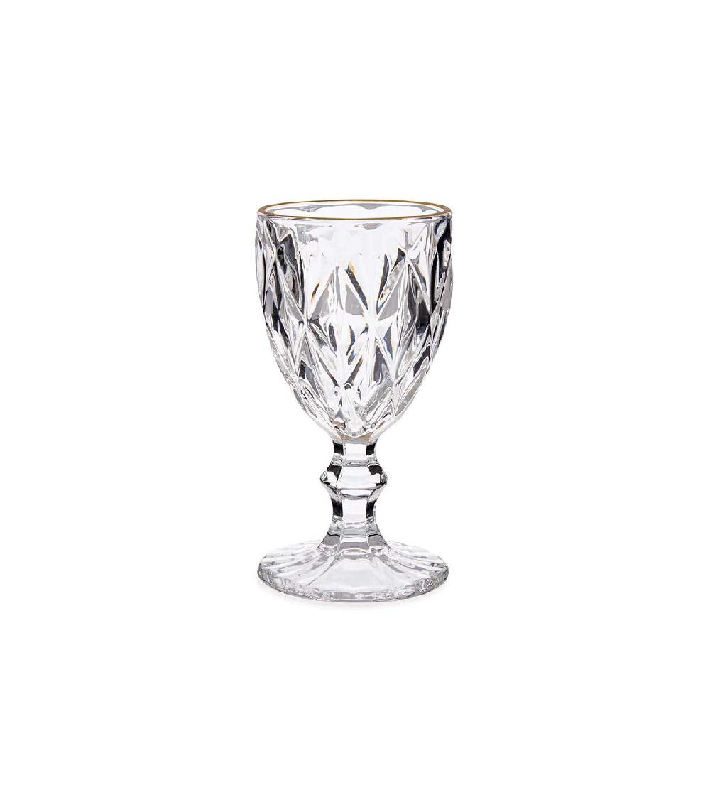 Wadiga Set De 6 Verres à Eau En Verre Bordure Dorée 25.4cl